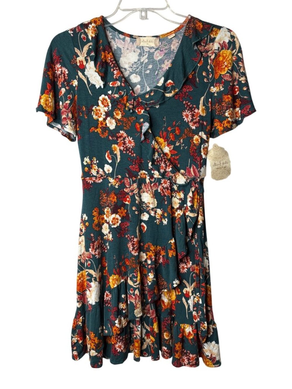 Altar'd State Fit & Flare Mini Dress Size XS Faux Wrap Floral Multicolor New